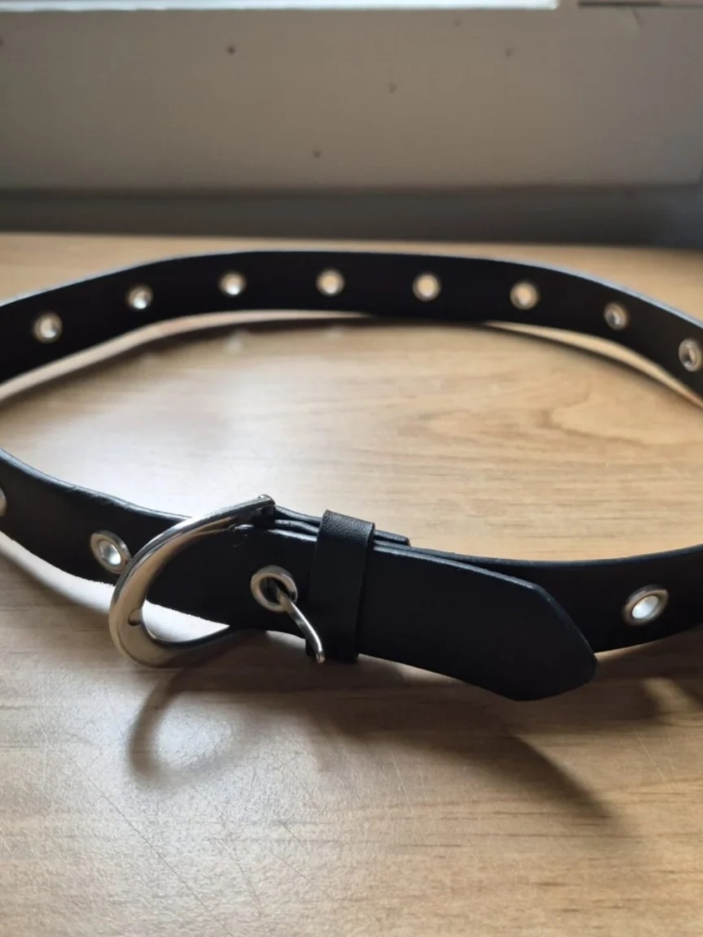 H&M Black Belt with Silver Grommets